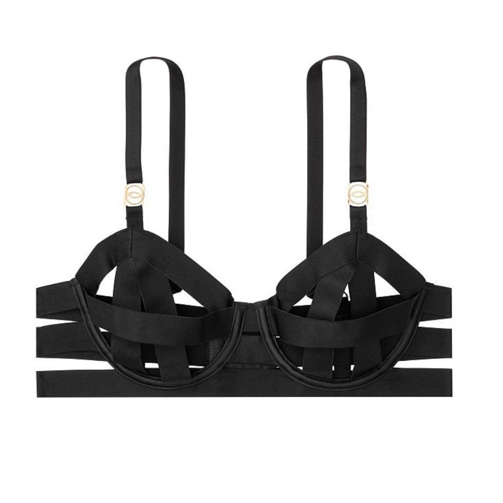 Victoria's Secret VERY SEXY Strappy Open Cup Demi Bra Size 36C